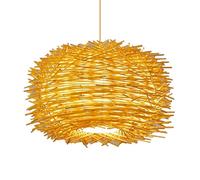CSSYKV Suspension Rustique En Rotin - Design Original Et Unique En Forme De Nid D'oiseau - Éclairage De Style Champêtre Pour Salons De Thé Zen - Grand Luminaire Décoratif Pour Coin Repas Intérieur