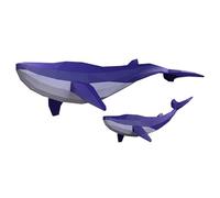 CSTAL Modèle De Papier Géométrique Mère Et Enfant De Baleine Bleue, Puzzle Origami Créatif, Tenture Murale Décorative 3D, Jeu De Sculpture en Papier Bricolage Fait À La Main