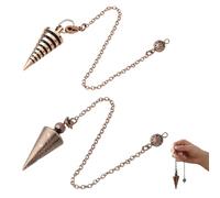 CSVZKIAY Lot de 2 Pendules Divinatoires Métalliques Couleur Bronze, Pendule de Radiesthésie avec Chaîne, Accessoire pour Méditation, Intuition et Travail Énergétique