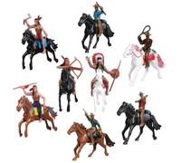 CSXMONEY 1 lot de figurines indiennes, figurines indiennes équitation, décoration miniature, bac à sable