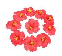 CSXMONEY Lot de 10 fleurs d'hibiscus hawaïennes artificielles pour décoration de table, fournitures de fête (rouge)