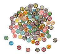 CSXMONEY Lot de 100 cabochons en verre avec motifs colorés pour colliers, bracelets et projets d'artisanat, 0.5X1.6X1.6CM, Verre, Non