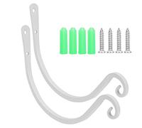 CSXMONEY Lot de 2 crochets muraux en fer pour panier suspendu, crochets de plantes en métal robuste de 20,3 cm, pour suspendre des lanternes, des mangeoires à oiseaux, des carillons éoliens (blanc)