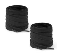 CSXMONEY Lot de 2 paires de lacets plats pour chaussures de sport, 9 mm de large, 80 cm, pour lacets de chaussures de sport athlétiques, Noir , Taille unique