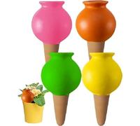 CSXMONEY Lot de 4 piquets d'arrosage automatique en terre cuite pour plantes d'intérieur et d'extérieur