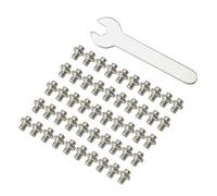 CSXMONEY Lot de 50 boulons de pédale de vélo, vis fixes M4 x 10 mm, boulons antidérapants en acier inoxydable, avec clé, accessoires de pédale de vélo (argent)