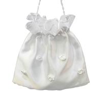CSXMONEY Sac à main en satin blanc pour demoiselle d'honneur - Pour mariage, fête de Noël, Couleur A