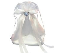 CSXMONEY Sac à main en satin blanc pour demoiselle d'honneur - Pour mariage, fête de Noël, Couleur D.