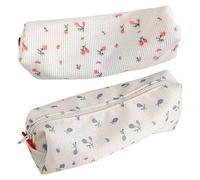 CSXMONEY Trousse à crayons à motif floral pour femme, trousse à crayons avec fermeture éclair, sac de rangement multifonction pour cosmétiques, 2 pièces., Pratique