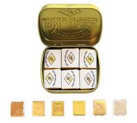 CSY art gallery Ensembles de peinture aquarelle métallisée - Lot de 6 demi-casseroles couleur or brillant à l'eau solide - Qualité artiste (Terre dorée)