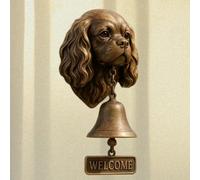 CSYBYW Cloche de Bienvenue Berger Allemand,Sonnette de Bienvenue rétro Amusante en Forme d'animal,Cloche décorative Murale en Fonte/résine,décoration Murale de Ferme(G-King Charles Spaniel)