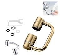 CSYBYW Rallonge de Robinet rotative à 1080°,rallonge d'aérateur de Robinet rotative à 1440°,rallonge de Robinet Anti-éclaboussures à 2 Modes for lavabo de Salle de Bain(Gold)