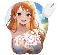 CSYJYMCFX One NaMi Nico Robin Piece Tapis de souris antidérapant en silicone avec repose-poignet 3D | Coussin ergonomique en gel pour confort et soulagement de la douleur (7)