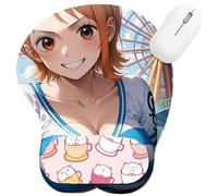 CSYJYMCFX One NaMi Nico Robin Piece Tapis de souris antidérapant en silicone avec repose-poignet 3D | Coussin ergonomique en gel pour confort et soulagement de la douleur (6)