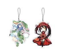 CSYJYMCFX Set de 2 Pendentifs - Bracelets - Boucles - Chaînes Pour Téléphones Portables Anime Date a Live Tokisaki Kurumi Yatogami Tohka Tobiichi Origami - Charmantes Kawaii, Cadeau pour Fans d'Anime