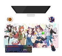 CSYJYMCFX Tapis de Souris Anime Pretty Derby | Tapis de Souris Imperméable Extra-Large (35.4" × 15.7" × 0.12") | Base en Caoutchouc Antidérapante pour PC, Portable, e-Sport (2)