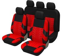 CSYKKL Ensembles Housses Siège Auto pour Dacia Sandero Stepway 3.Gen 2.Gen 2012-2024 2025,Respirantes Antidérapantes Siège Protection,Avant/Arrière Protection Complète Couverture Siege,F/Red