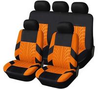 CSYKKL Ensembles Housses Siège Auto pour Renault Captur I 2014 2015 2016 2017 2018,Respirantes Antidérapantes Siège Protection,Avant/Arrière Protection Complète Couverture Siege,D/Orange
