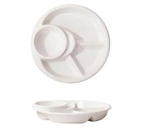 CSYQPDMBDL Assiettes Divisées, Assiette Compartiment, Assiette à dessert divisée for la maison et le restaurant, plateau à portions contrôlées(White)