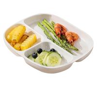 CSYQPDMBDL Assiettes Divisées, Assiette Compartiment, Assiette à dîner en céramique à 3 compartiments, plateau divisé for légumes/fruits/pâtes(White)