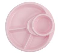 CSYQPDMBDL Assiettes Divisées, Assiette Compartiment, Assiette à dîner en céramique, plateau de service rond divisé for la préparation de repas équilibrés(Pink)