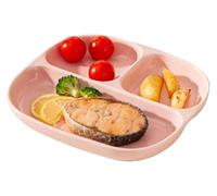 CSYQPDMBDL Assiettes Divisées, Assiette Compartiment, Assiette de conservation for légumes et fruits, plateau à dîner divisé avec 3 compartiments(Pink)