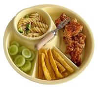 CSYQPDMBDL Assiettes Divisées, Assiette Compartiment, Plateau à dîner divisé en céramique for le contrôle des portions, plateau de service for collations(Yellow)