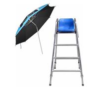 CSYQPDMBDL Chaise de Sauveteur pour Piscine, Chaise de maître-Nageur Haute avec parasols, siège d'observation d'arbitre en Acier Inoxydable for Piscine/Parc Aquatique/Plage(150cm/59.1inch/4.9ft)
