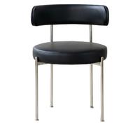 CSYQPDMBDL Chaises de Salle à Manger,Chaise de Salle à Manger Chaise de Cuisine, de Salle à Manger, Ronde, à Dossier incurvé et Pieds en métal, idéale for Le Salon ou la Chambre à Coucher(Black)