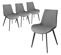 CSYQPDMBDL Chaises de Salle à Manger,Chaise de Salle à Manger Chaises de Salle à Manger avec Assise et Pieds en métal for Cuisine, Salon, Restaurant, café, Bar(4 Charis Grey)