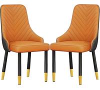 CSYQPDMBDL Chaises de Salle à Manger,Chaise de Salle à Manger Lot de 2 chaises de Salle à Manger avec Pieds en métal for Cuisine, Restaurant et Salon(Orange)
