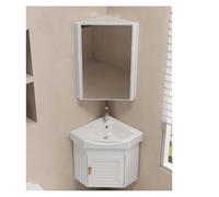 CSYQPDMBDL Ensemble Lave-Mains d'angle, Meuble de Salle de Bain d'angle avec Meuble-lavabo, Meuble-lavabo Flottant, for Petit Espace, avec Miroir(White,38cm/14.96in)