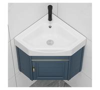 CSYQPDMBDL Ensemble Lave-Mains d'angle, Petit Meuble de Salle de Bain avec lavabo en céramique, Meuble d'angle Mural, for Petits espaces(47 * 47cm/18.5 * 18.5in)
