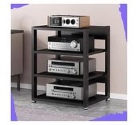 CSYQPDMBDL Meuble Chaine HiFi, Meuble HiFi, Support multimédia Robuste à 3/4/5 Niveaux - Présentoir for récepteur stéréo(Black,4 Tier-50X40X69.5CM)
