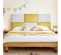 CSYQPDMBDL Panneaux Muraux Rembourrés, Coussin Mural Doux à décoller et Coller, tête de lit rembourrée fixée au Mur, Protection Murale(Yellow+White,80x50cm)
