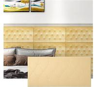 CSYQPDMBDL Panneaux Muraux Rembourrés, Papier Peint Autocollant 3D, Panneau Mural Anti-Collision de 0,5 Pouce d'épaisseur(Gold,10PCS)