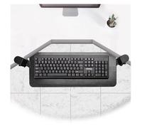 CSYQPDMBDL Plateau de Clavier, Support Clavier, Tiroir à Clavier d'angle avec Pinces pivotantes, Plateau Coulissant sous Le Bureau, tiroir Ergonomique for Ordinateur(Black,65x25cm(25x10in))