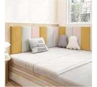 CSYQPDMBDL Rembourrage Mural Anti-Collision, Panneau Mural 3D Anti-Collision rembourré, Autocollant Mural en éponge for Chambre à Coucher(Light Red+White+Yellow,160x50cm)