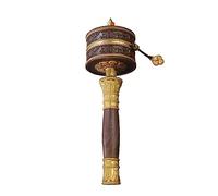 CSYQPDMBDL Roue de prière tibétaine, roue de prière tibétaine, roue de prière tibétain, bouddhiste tibétain, tourner à la main, instrument de prière à main en cuivre