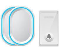 CSYQPDMBDL Sonnette sans Fil à Pile, Sonnette sans Fil fonctionnant à Une portée de 650 Pieds de Long avec 58 carillons, 4 Niveaux de Volume, lumière LED, Installation Facile for la Maison(White)