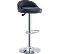 CSYQPDMBDL Tabouret de Bar, Chaise de Bar, Tabourets Hauts sans Dossier en Cuir PU avec Dossier et Repose-Pieds, pivotants à 360 degrés, Ronds for l'intérieur et l'extérieur(Black)
