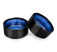 CSYY Bols à Nouilles Céramique Artisanale, Lot de 2 Grands 900ml Bols pour Ramen Noir et Bleu Profond Céréales Salades Lavables au Lave Vaisselle