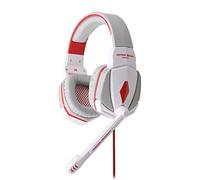 CSZH Casque de jeu stéréo Écouteurs serre-tête avec micro Contrôle du volume pour micro pour Xbox One Ordinateur portable Tablet Mac Téléphone intelligent (Blanc, rouge)