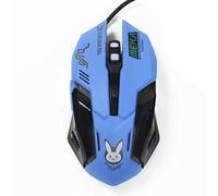 CSZH Watch Rose Souris Pionnier CF Anime dva Filaire Gaming Mouse Cartoon Souris garçons et Filles Cheveux rétro-éclairé Esports Manger Poulet LOL (Bleu)