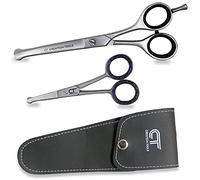 CT Kit de ciseaux de toilettage pour chien et chat - 15,2 et 10,2 cm, lames incurvées en acier inoxydable japonais avec pointes rondes de sécurité pour vos animaux de compagnie bien-aimés