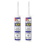CT1 Lot de 2 Mastic d'étanchéité en silicone multi-usages 290 ml Blanc