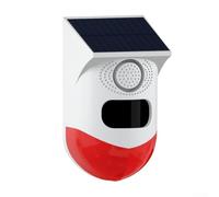 CT80D Détecteur de mouvement infrarouge à énergie solaire pour extérieur avec lumière stroboscopique pour protection contre le vol, sirène de sécurité murale pour villas, fermes, chantiers de