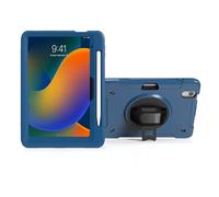 CTA Digital Étui de protection robuste avec béquille rotative à 360° intégrée et dragonne pour tablettes iPad 10e génération 11" Bleu (PAD-PCGK109B)