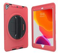 CTA Digital: PAD-PCGK10R Étui de Protection avec Support Rotatif à 360° pour iPad 7e et 8e génération 10,2", iPad Air 3 et iPad Pro 10,5", Rouge, PAD-PCGK10R