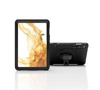 CTA PAD-PCGKS8 Étui de tablette Samsung durable, léger, absorption des chocs, protection contre les rayures avec porte-stylo et poignée rotative pour Galaxy Tab S7 et S8 11"